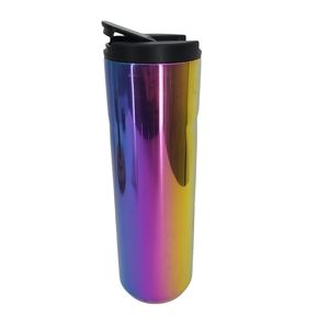 RARE Starbucks Iridescent Rainbow Stainless Steel Tumbler 16 oz with Lid Cup